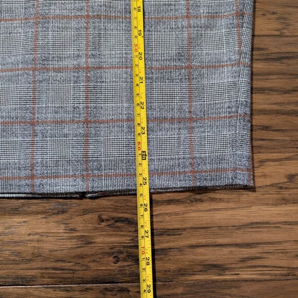 RW&CO pencil skirt grey rust brown plaid size 0 - Picture 6 of 14